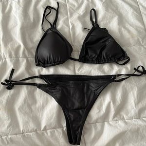 Leather black Bikini Brought from Argentina